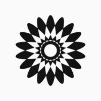 Sunflower petals, black and white, beautiful. Sunflower Logo Concept. Logo, Icon, Symbol and Sign. Minimalist Logotype vector