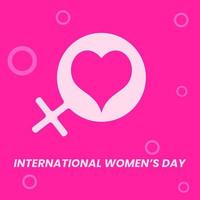 día Internacional de la Mujer. icono femenino y rosa. icono del corazón adecuado para tarjeta de felicitación vector