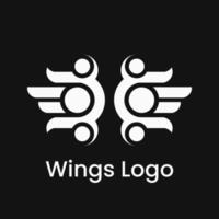 logotipo abstracto. concepto de logotipo de alas. en blanco y negro. monograma. para logotipo, icono, símbolo y signo