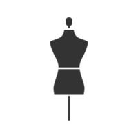 Mannequin glyph icon. Tailor's dummy. Silhouette symbol. Negative space. Vector isolated illustration