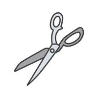 Fabric scissors color icon. Shears. Isolated vector illustration