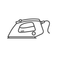 Steam iron linear icon. Thin line illustration. Contour symbol. Vector isolated outline drawing