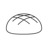 Round rye bread loaf linear icon. Thin line illustration. Contour symbol. Vector isolated outline drawing