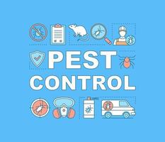 Pest control word concepts banner. Pesticide. Presentation, website. Isolated lettering typography idea with linear icons. Animal, insects repellent. Vector outline illustration