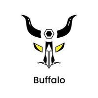 yellow eyed buffalo head. animal head logo concept. for mascots, emblems, icons, logos, signs and symbols vector