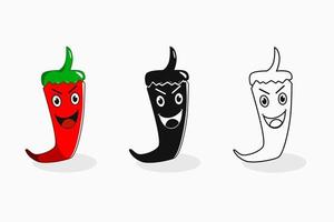 ilustración vectorial icono de chile rojo picante. para logos, mascotas, símbolos e íconos vector