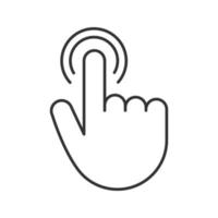 Double tap touch gesture linear icon. Thin line illustration. Hold and press button. Contour symbol. Vector isolated outline drawing