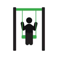 Swinging child silhouette icon. Playground. Isolated vector illustration