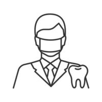 Dentist linear icon. Dental specialist. Thin line illustration. Stomatologist. Contour symbol. Vector isolated drawing