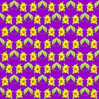 Beautiful flower pattern. yellow, green and purple. fresh, elegant, nature and clean. suitable for background, wallpaper, decoration and textile vector