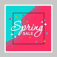 Spring sale promo social media posts mockup. Season sale. Advertising web banner design template. Social media booster, content layout. Isolated promotion border, frame with headlines, linear icons