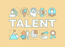 Talent word concepts banner. Natural skills and abilities. Rating and potential, creativity. Presentation, website. Isolated lettering typography idea, linear icons. Vector outline illustration