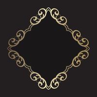 elegant gold frame background design vector