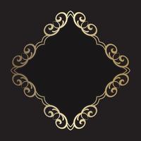 elegant gold frame background design vector