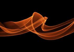 abstract flowing orange waves design vector