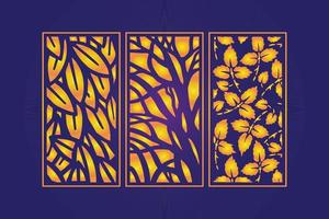 Decorative Die Cut Floral Abstract Laser Cut Panels Template vector