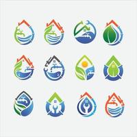 Collection of plumbing service logo design templatePrint vector