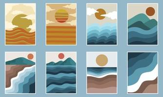 Abstract sea landscape vector illustration