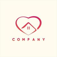 Modern love home logo illustration design vector