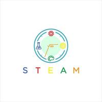 Steam clock logo illustration design vector