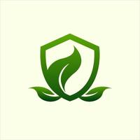 Modern Nature shield logo illustration design vector