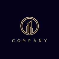 Luxury real estate logo vector in gold color