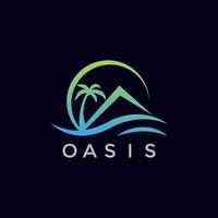 diseño de logotipo plano oasis moderno vector