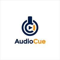 diseño de logotipo de audio moderno vector