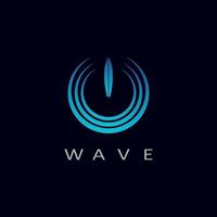 Wave Surfing power button Logo vector