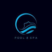 Pool and Spa logo illustration design vector