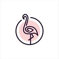 Modern flamingo logo illustration design vector