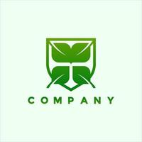 Modern Nature shield logo illustration design vector