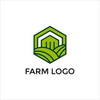 diseño de logotipo de granja verde vector