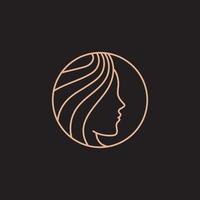 vector de lujo de diseño de logotipo de peluquería de mujer