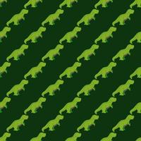 Seamless pattern cute T-Rex dino. Background of funny dinosaurs in doodle style. vector