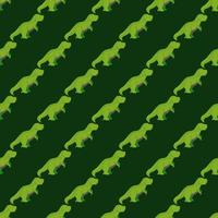 Seamless pattern cute T-Rex dino. Background of funny dinosaurs in doodle style. vector