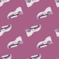 Seamless pattern with modern sneakers. Background with shoes for active lifestyle in doodle style. vector