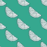 Seamless pattern engraved slice lemon. Vintage background piece lemon or lime in hand drawn style. vector