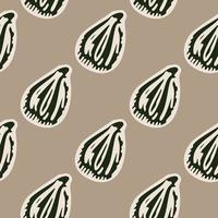 Seamless pattern engraved seeds. Vintage background plants kernels in hand drawn style. Botanical sketch. vector