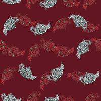 Seamless pattern with cute teapots. Background of doodle kettle decorative ceramic. vector