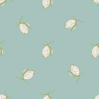 Seamless pattern lemon on branch with leaves engraving. Vintage background of citrus fruits in hand drawn style. vector