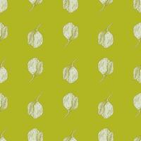 Seamless pattern engraved lemon on branch with leaves. Vintage background lime growing on twig in hand drawn style. vector