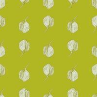 Seamless pattern engraved lemon on branch with leaves. Vintage background lime growing on twig in hand drawn style. vector