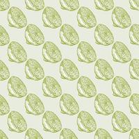 Seamless pattern lemon half engraving. Vintage background of citrus fruits in hand drawn style. vector