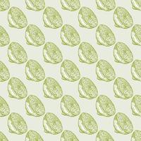 Seamless pattern lemon half engraving. Vintage background of citrus fruits in hand drawn style. vector