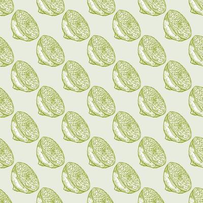 Seamless pattern lemon half engraving. Vintage background of citrus fruits in hand drawn style.