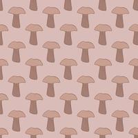 Seamless pattern with mushrooms. Background of forest autumn vegetable in doodle style. vector