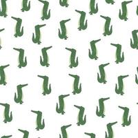 Cute crocodile seamless pattern. Background with funny alligator in doodle style for fabric. vector