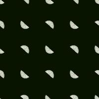 Seamless pattern engraved slice lemon. Vintage background piece lemon or lime in hand drawn style. vector