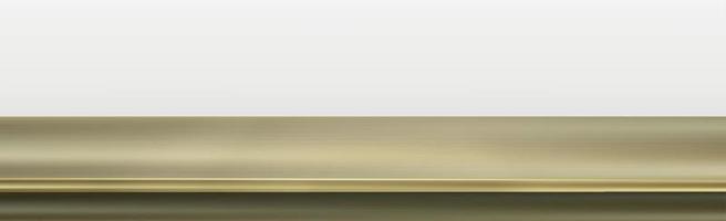 mesa de metal dorado sobre fondo panorámico blanco - vector